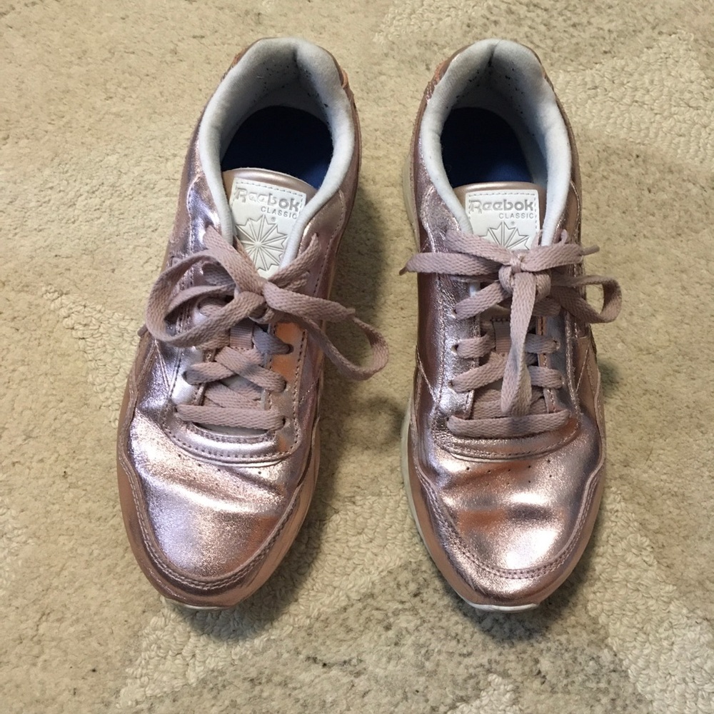 Reebok rose gold sneakers